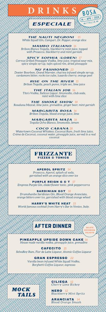 BOSA Coastal Italian Menu image 3