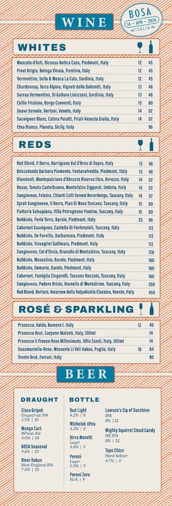 BOSA Coastal Italian Menu image 4